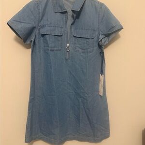 Blue Denim Midi Dress